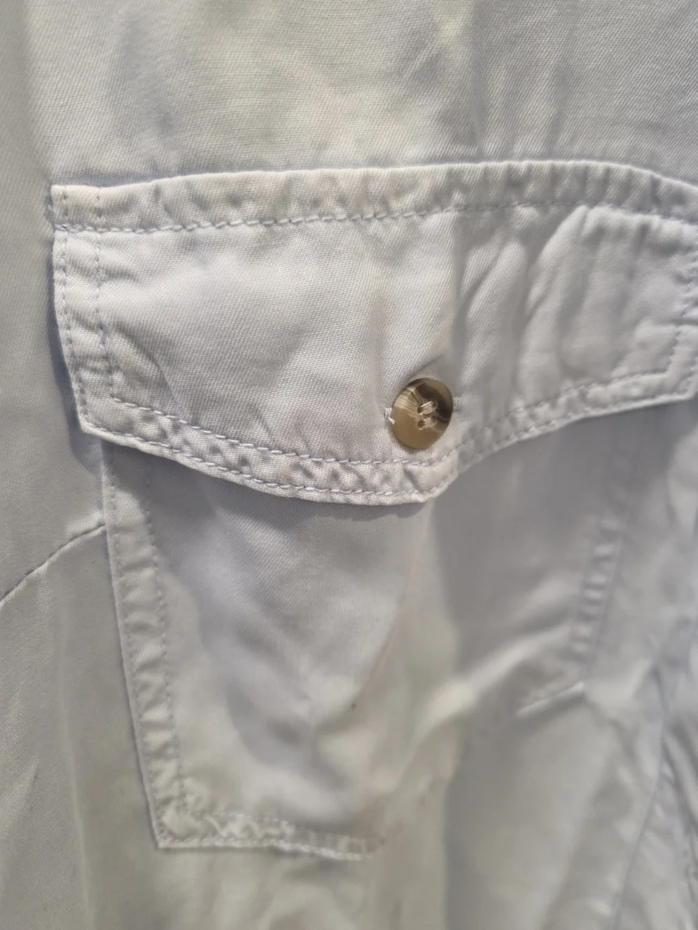 NWT Addition Elle Light Blue Lyocell Button Front Utility Shirt Size XT - Picture 8 of 13